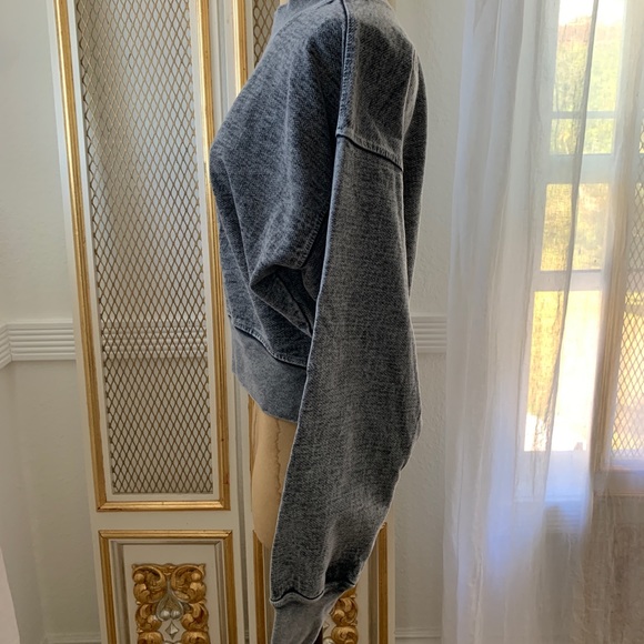 COPY - TALENTLESS WOMEN'S MOCK CREWNECK SWEATSHIRT- ACID WASH BLACK - Picture 6 of 12